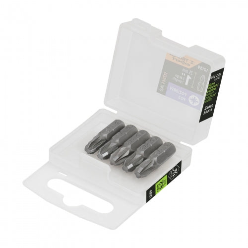 Estuche con 5 puntas pozidriv PZ3 largo 1', Truper Expert 12159 PUDE-2103