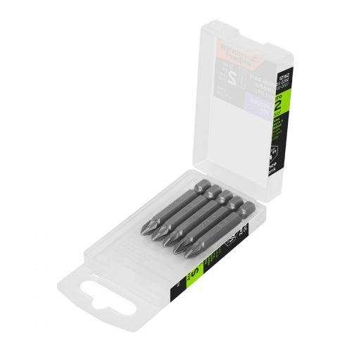 Estuche con 5 puntas pozidriv PZ2 largo 2', Truper Expert 12162 PUDE-2202