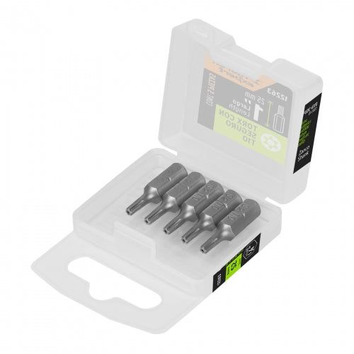 Estuche con 5 puntas torx T10 con seguro largo 1', Expert 12263 PUDE-6110