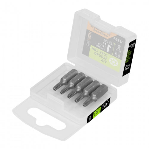 Estuche con 5 puntas torx T15 con seguro largo 1', Expert 12264 PUDE-6115