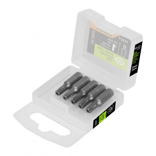 Estuche con 5 puntas torx T25 con seguro largo 1', Expert 12327 PUDE-6125