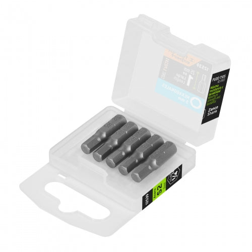 Estuche con 5 puntas hexagonales de 5 mm largo 1', Expert 12539 PUDE-7105