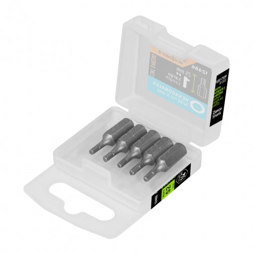 Estuche con 5 puntas hexagonales de 3/32mm largo 1', Expert 12486 PUDE-7109