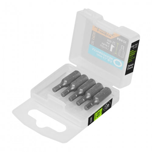 Estuche con 5 puntas hexagonales de 1/8mm largo 1', Expert 12489 PUDE-7112