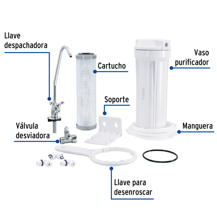 Purificador de agua, bajo tarja, Foset 45054