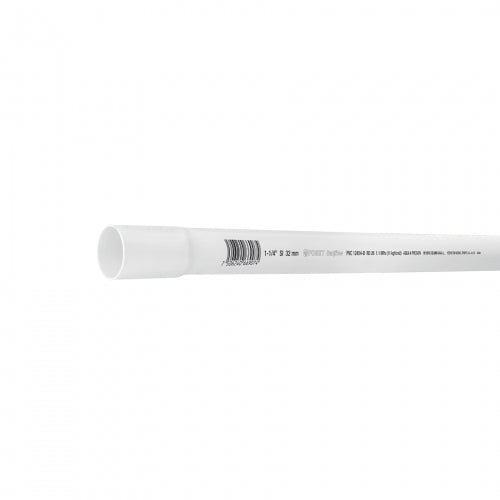 Tubo de 3 m de PVC de 1-1/4' hidráulico RD 26, Foset 40084 PVC-104