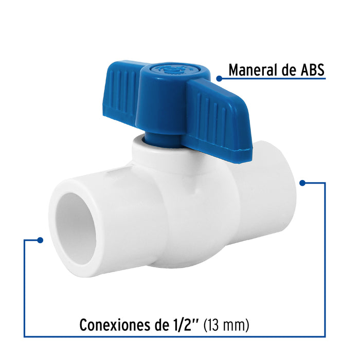 Válvula de esfera de PVC 1/2'para cementar, Foset 49156