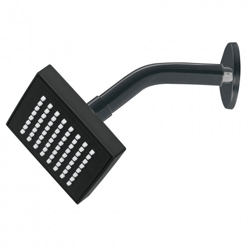 Regadera cuadrada ABS 4' acabado negro mate con brazo, Foset 46744 R-403M