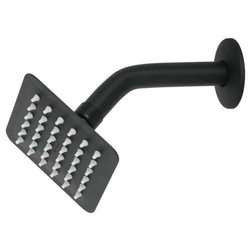 Regadera cuadrada 4', acero inox, con brazo, negro, Túbig 47746 R-413M