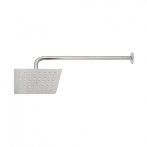 Regadera cuadrada 8', acero inox, con brazo, satín, Túbig 47744 R-415N