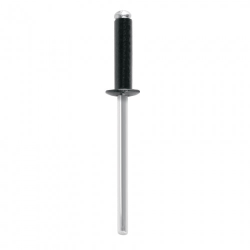 Bolsa c/50 remaches 1/8'x3/8' negros de aluminio, ala 1/4' 46563 R-46BN