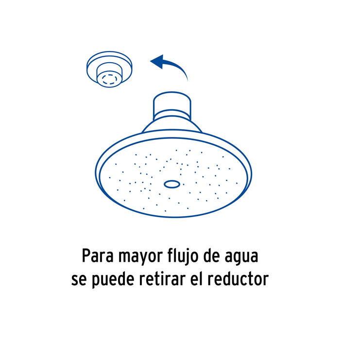 Regadera redonda metálica 3' sin brazo, Foset Aqua 45059