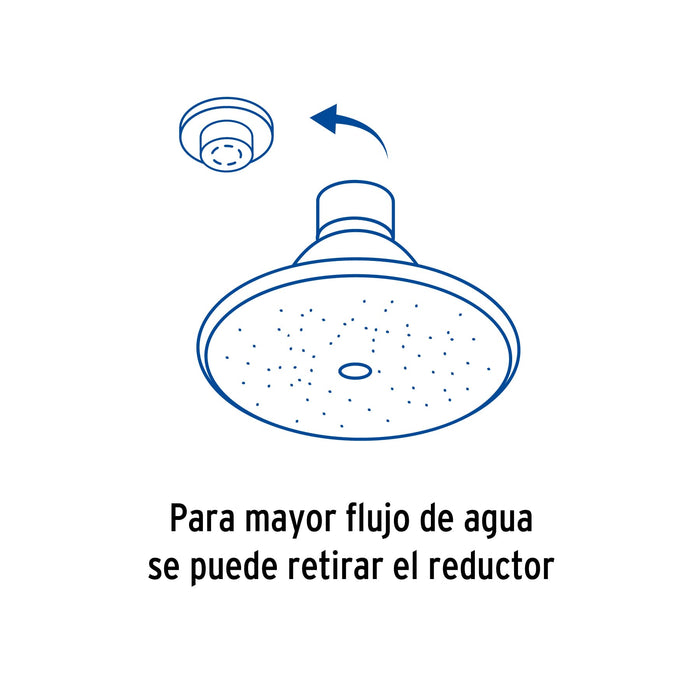 Regadera redonda 3' brazo y chapetón de acero, Foset Aqua 45058