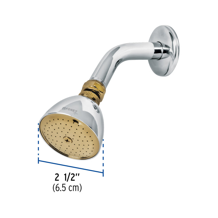 Regadera cónica 2-1/2' cromo-oro brazo y chapetón acero 49147