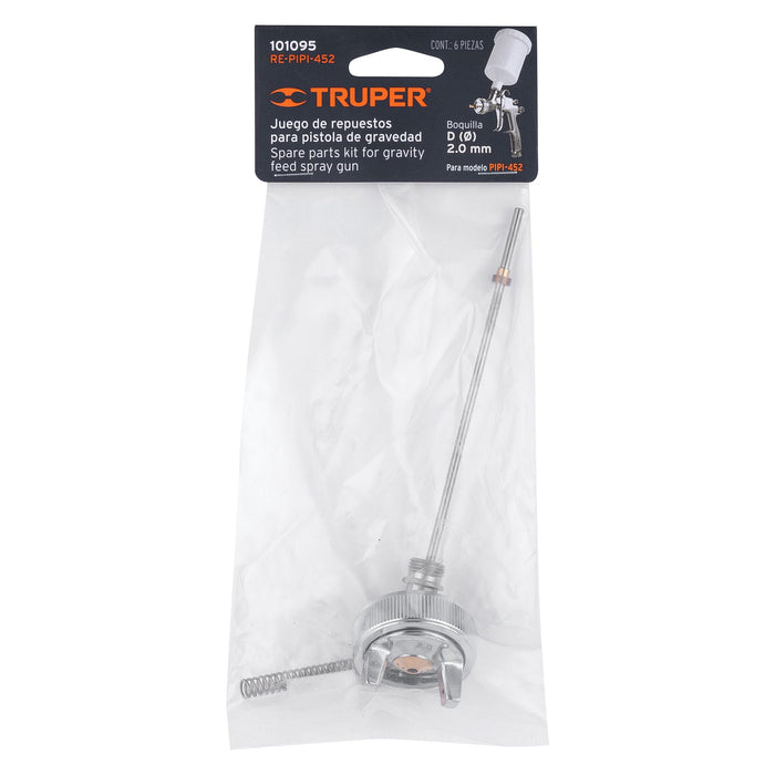 Pistola p/pintar gravedad LVLP vaso plástico, 2 mm, Truper 101092 PIPI-452