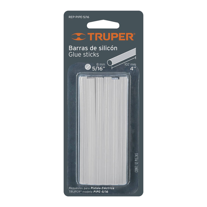 Blíster con 12 barras de silicón de repuesto para PIPE-5/16 17537