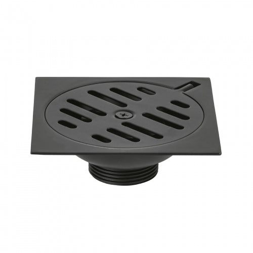 Resumidero cuadrado 4'x4', metálico, negro, Foset Basic 49538 RS-601M