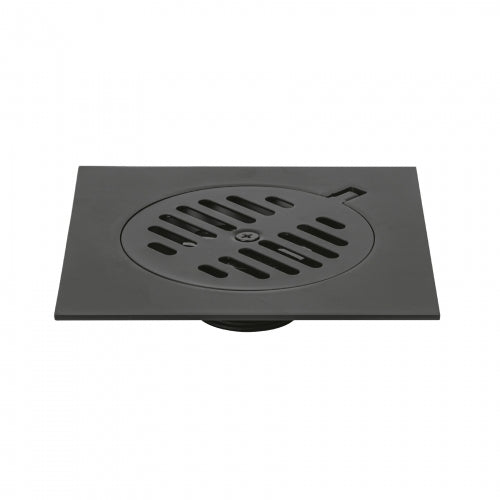 Resumidero cuadrado 6'x6', metálico, negro, Foset Basic 49539 RS-603M