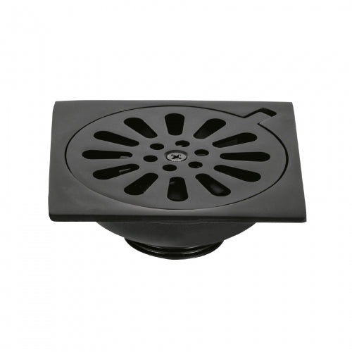 Resumidero cuadrado 4'x 4', latón, negro, Foset Aqua 46596 RS-604M