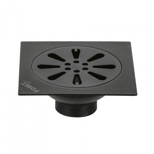 Resumidero cuadrado 4'x 4', acero inoxidable, negro, gota 45473 RS-605M