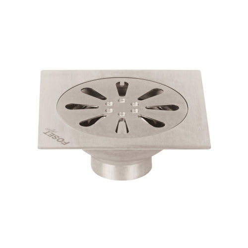 Resumidero cuadrado 4'x 4', acero inoxidable, gota, Aqua 45471 RS-605