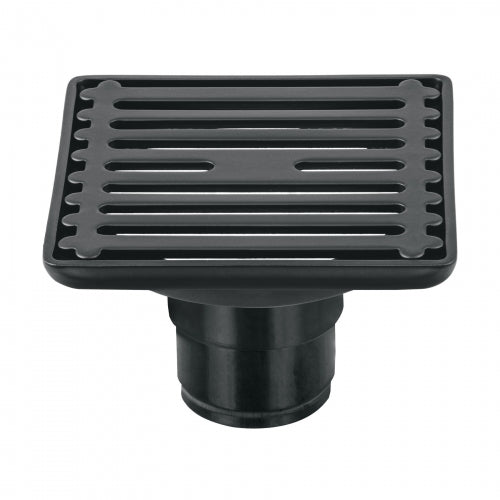 Resumidero cuadrado 4'x 4', acero inoxidable, negro, Aqua 47650 RS-701M