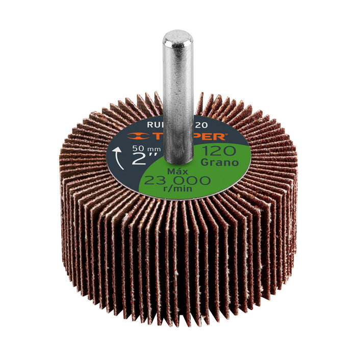 Rueda flap de 2', grano 120, Truper 13039 RUFLA-2120