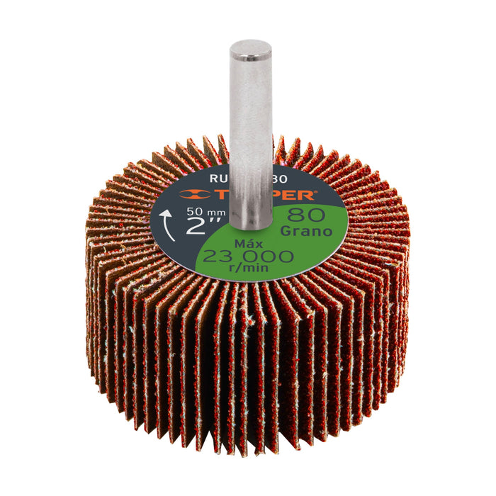 Rueda flap de 2', grano 80, Truper 13038 RUFLA-280