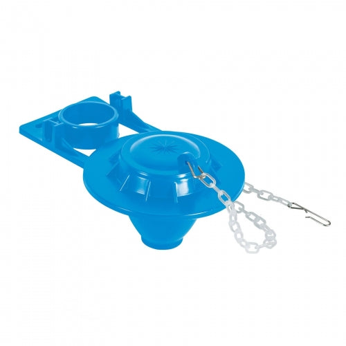 Sapo 2' para WC, PVC, azul, cadena plástica, Foset 49346 SA-006