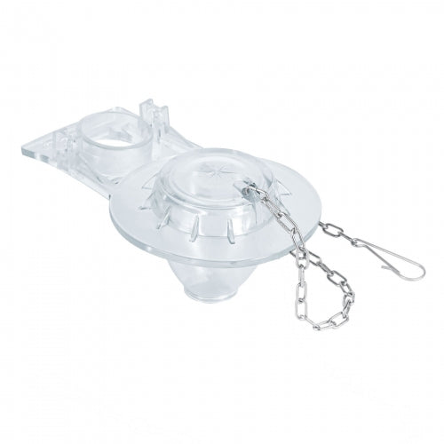 Sapo 2' para WC, PVC, trasparente, cadena inox, Foset 40089 SA-008