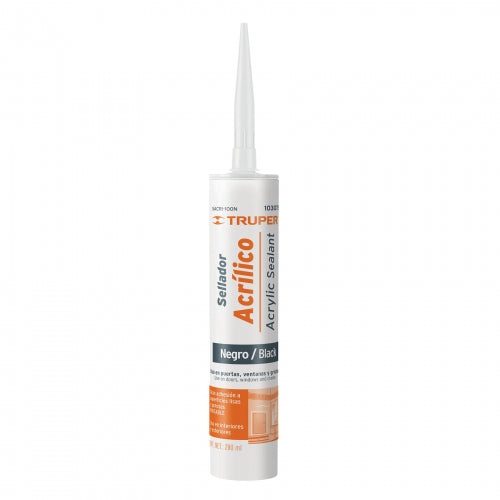 Sellador acrílico de 280 ml, negro, Truper 103076 SACRI-100N