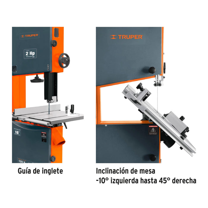 Sierra cinta 18', 2 HP (1500 W), Truper 16278 SCI-18