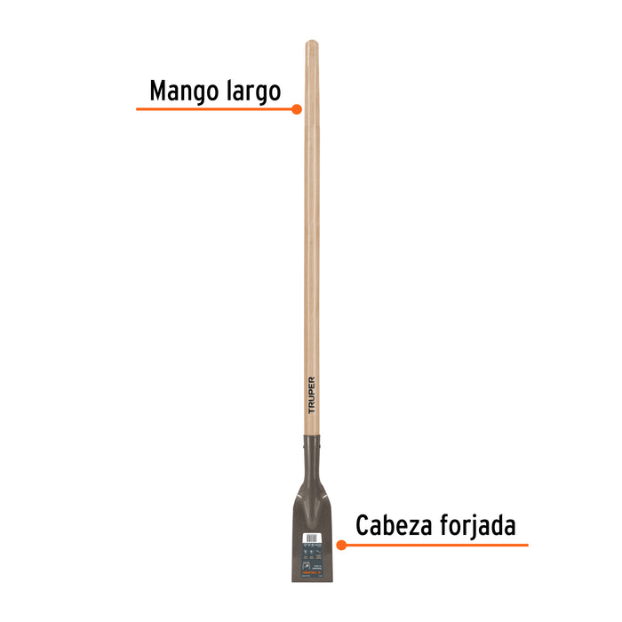 Raspador forjado de 4', mango largo de 54', Truper Código: 18650