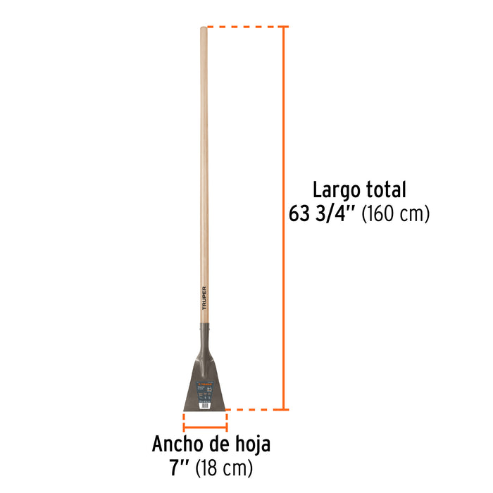 Raspador forjado de 7', mango largo de 54', Truper Código: 18652