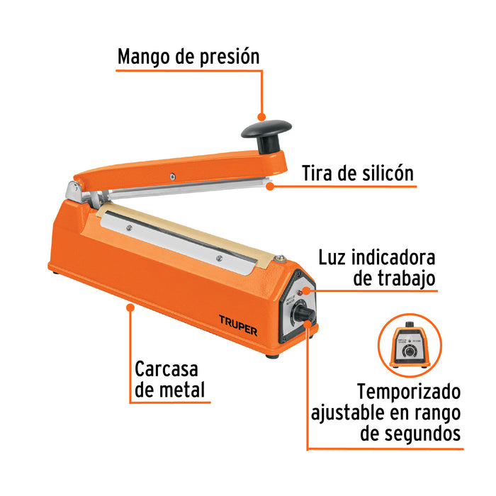 Selladora térmica 20 cm, 300 W, Truper 103189 SETE-20