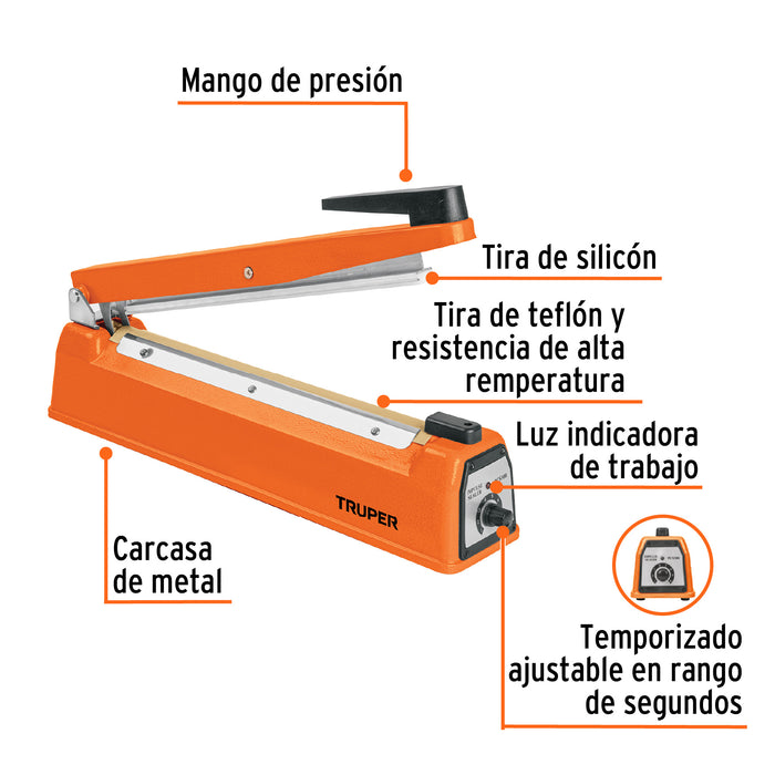 Selladora térmica 30 cm, 400 W, Truper 103220 SETE-30