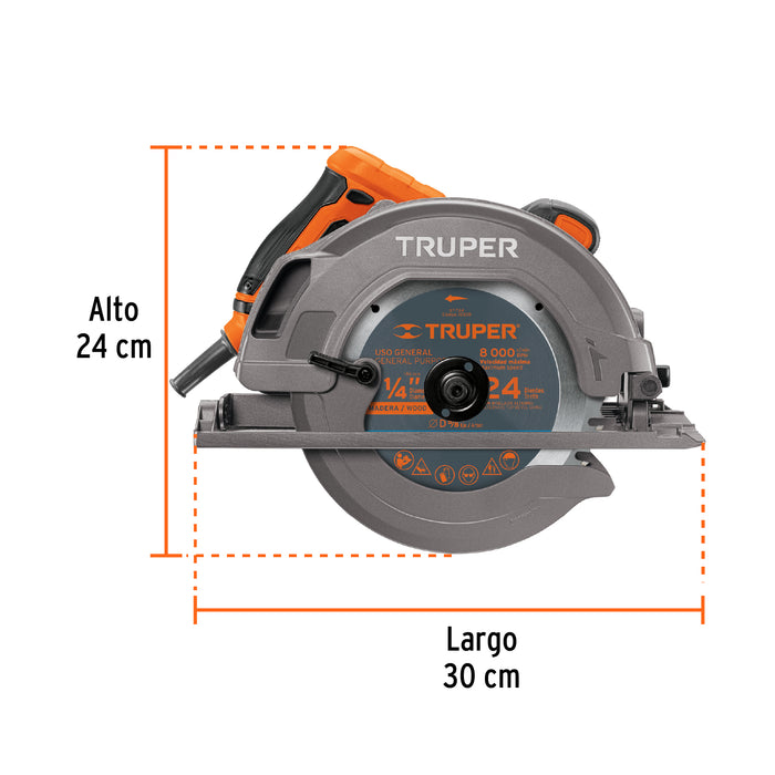 Sierra circular 7-1/4' 1750W, profesional, Truper Código: 11004