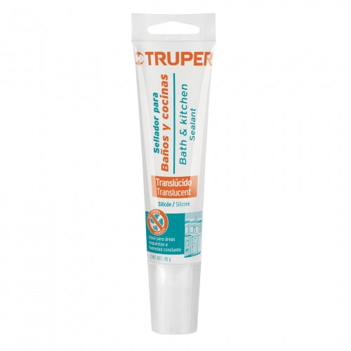 Sellador translúcido para baños y cocinas, 85 g, Truper 18567 SIL-85BCT