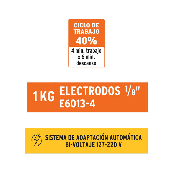Soldadora inversora bi-voltaje 160 A, 127 V/220 V, Truper Código: 13695