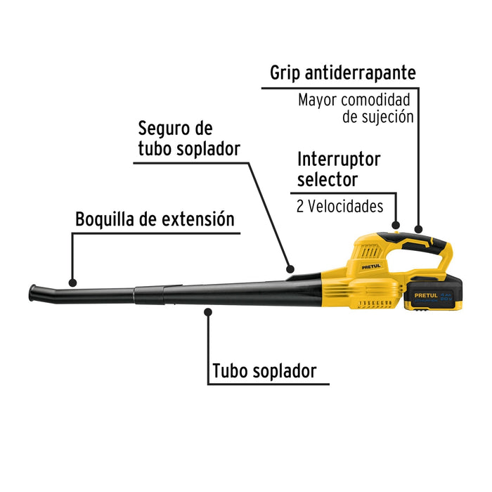 Sopladora inalámbrica, 20V, Pretul 28274 SOPI-20P