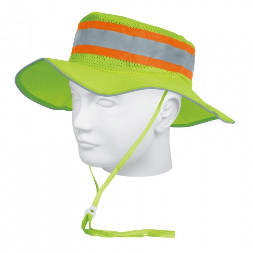 Sombrero verde alta visibilidad con reflejante, Truper 14010 SR-600V