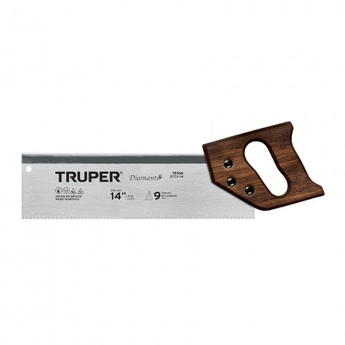 Serrucho de costilla 14' Diamante, 9 DPP, Truper 18166 STCX-14