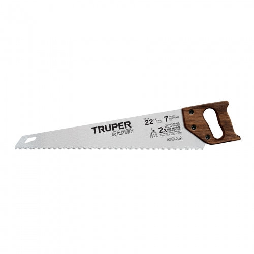 Serrucho Rapid 22', 7 DPP, mango de madera, Truper 102952 STR-22M