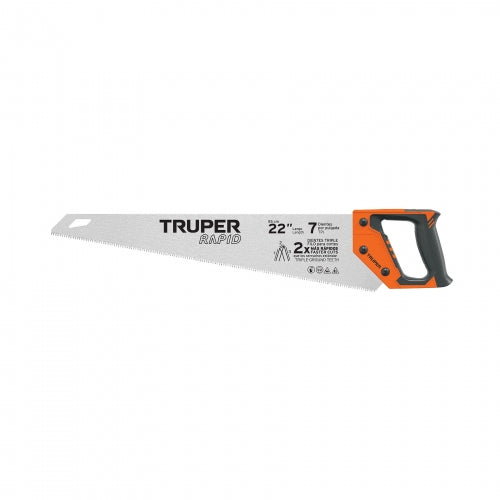 Serrucho Rapid 22', 7 DPP, mango Comfort grip, Truper 101870 STR-22
