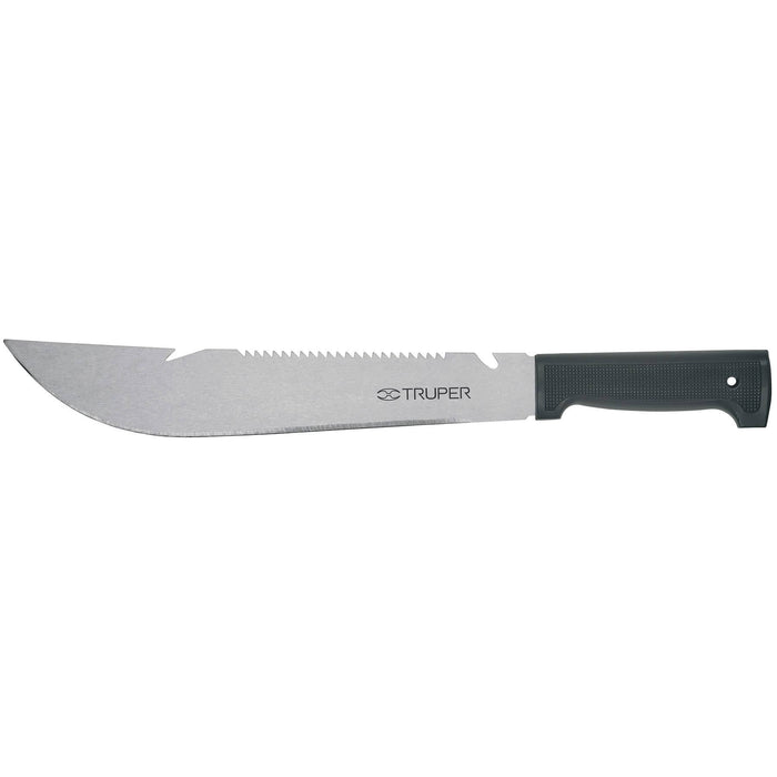 Machete rambo 12' cacha inyectada negra, Truper 100655 T-460-12B