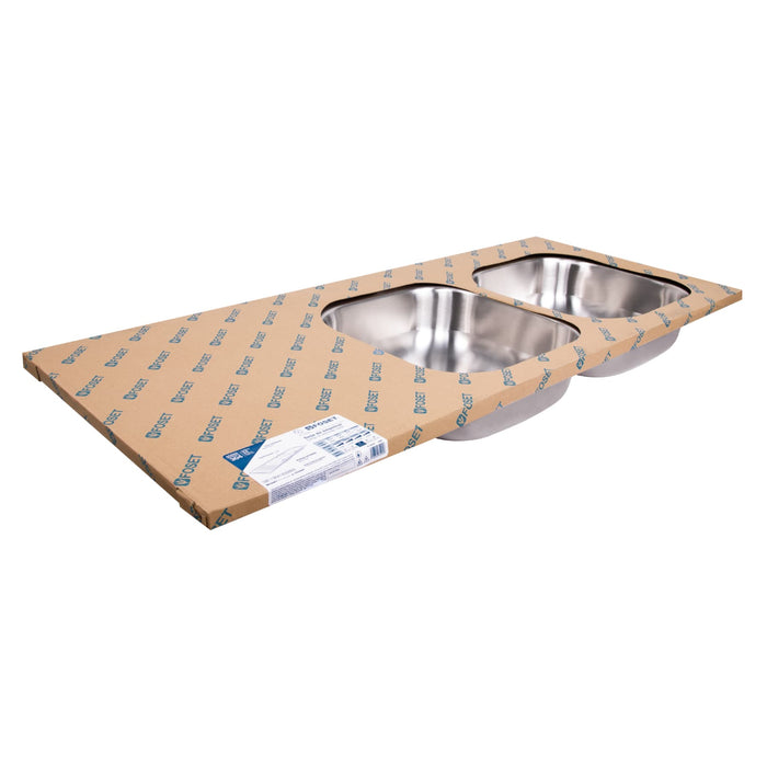 Tarja de empotrar 120x50cm doble tina derecha, Foset 45061