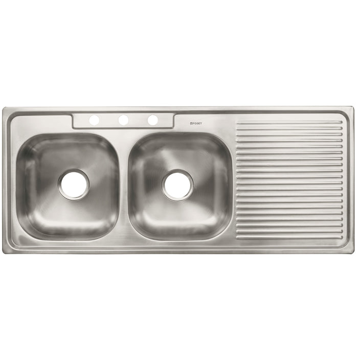 Tarja de empotrar 120x50cm doble tina izquierda, Foset Basic 47022