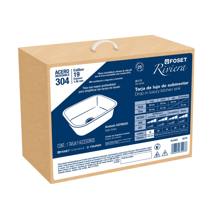 Tarja de submontar 59x46x23cm, Foset Riviera 45175