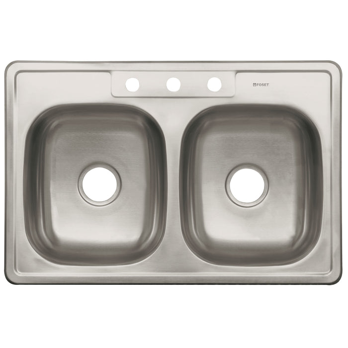 Tarja de empotrar 84x56cm doble tina, Foset Basic 47024