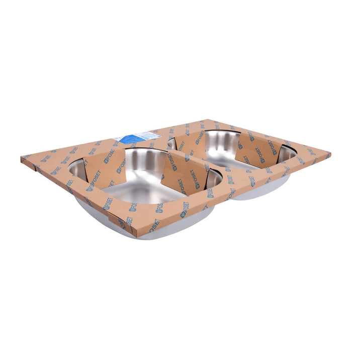 Tarja de empotrar 84x56cm doble tina, Foset Basic 47024